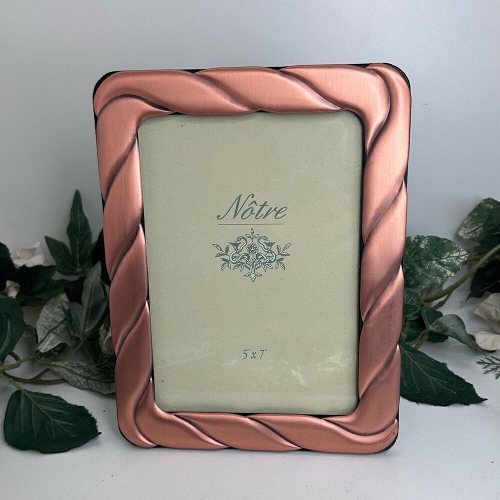 Notre Copper Picture Frame Home 5 X 7 Swirl Design Made in Korea